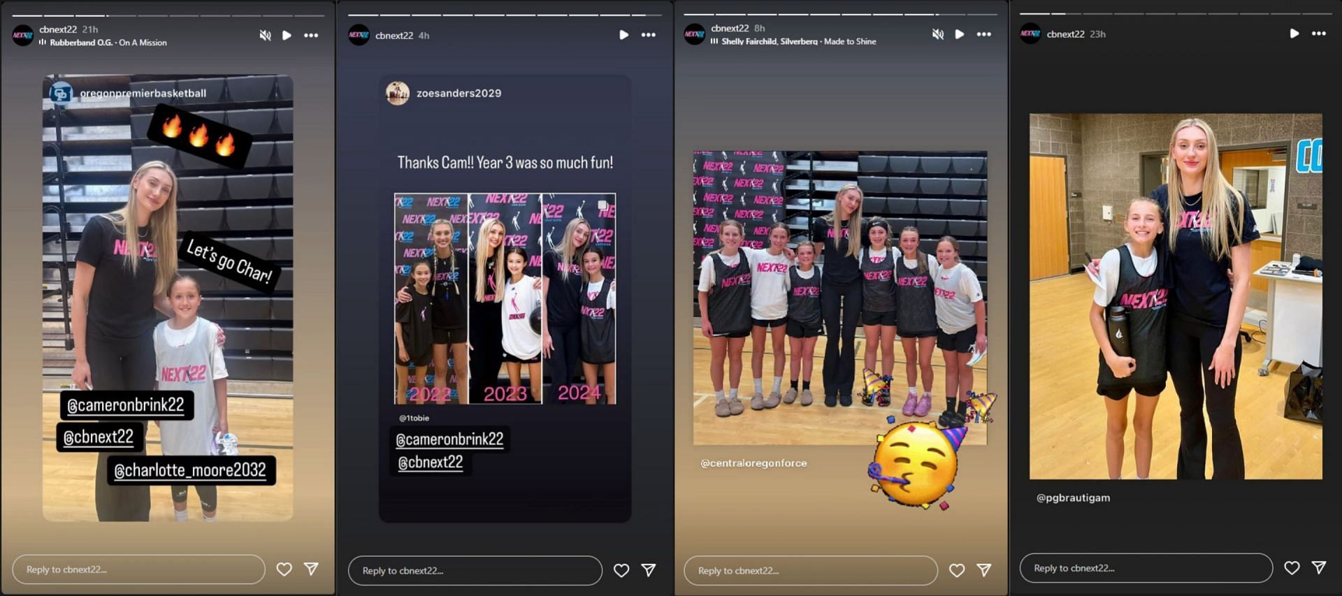 Cameron Brink of the LA Sparks with some of her campers. (Photo: Screengrabbed from Next 22's IG stories)